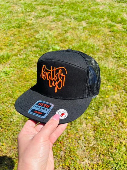 Your Color Choice Batter Up PUFF Embroidery SnapBack Trucker Hat Ball Cap