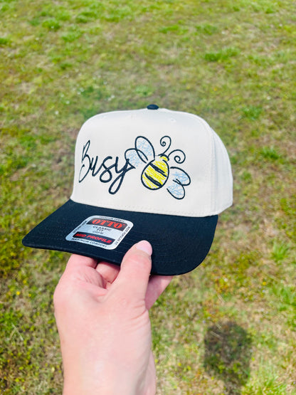 Busy Bee Ball Cap with Adjustable Snap Back Bumble Bee Hat