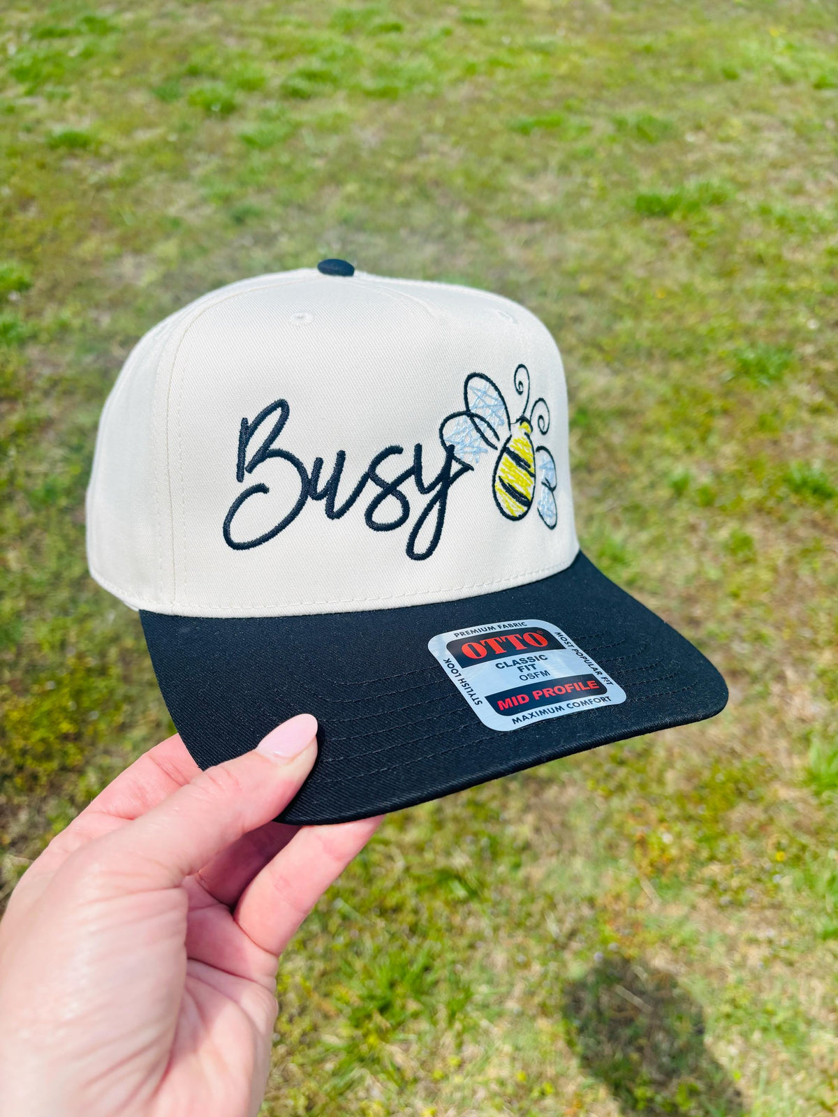 Busy Bee Ball Cap with Adjustable Snap Back Bumble Bee Hat