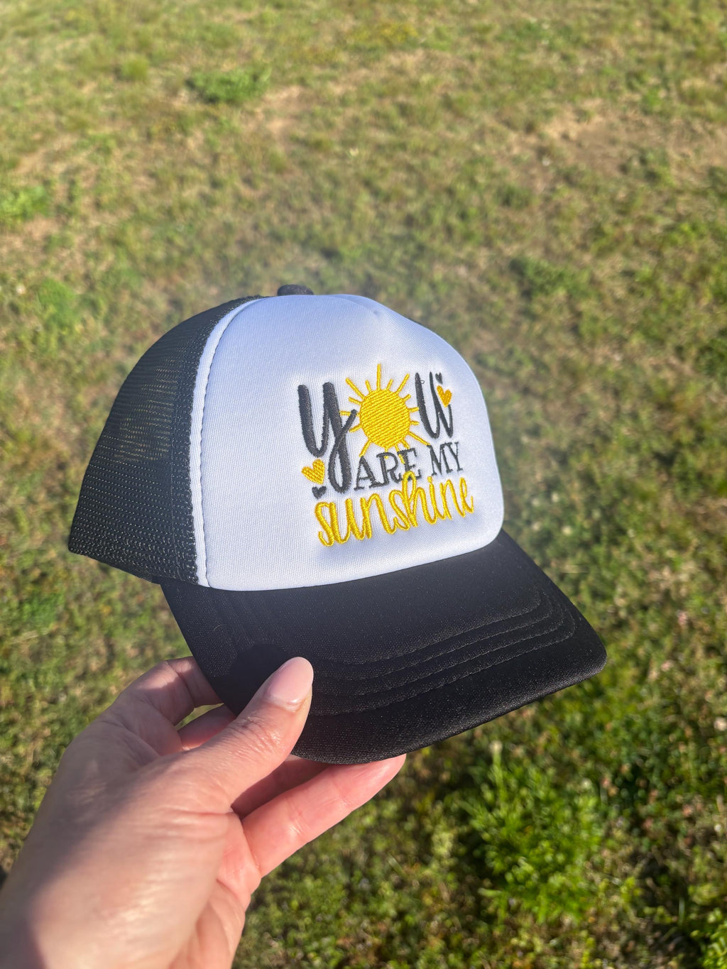 You are my Sunshine Infant / Toddler foam front Hat Ball Cap with Adjustable Snap Back Pink or Black