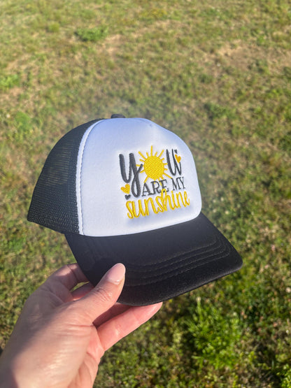 You are my Sunshine Infant / Toddler foam front Hat Ball Cap with Adjustable Snap Back Pink or Black