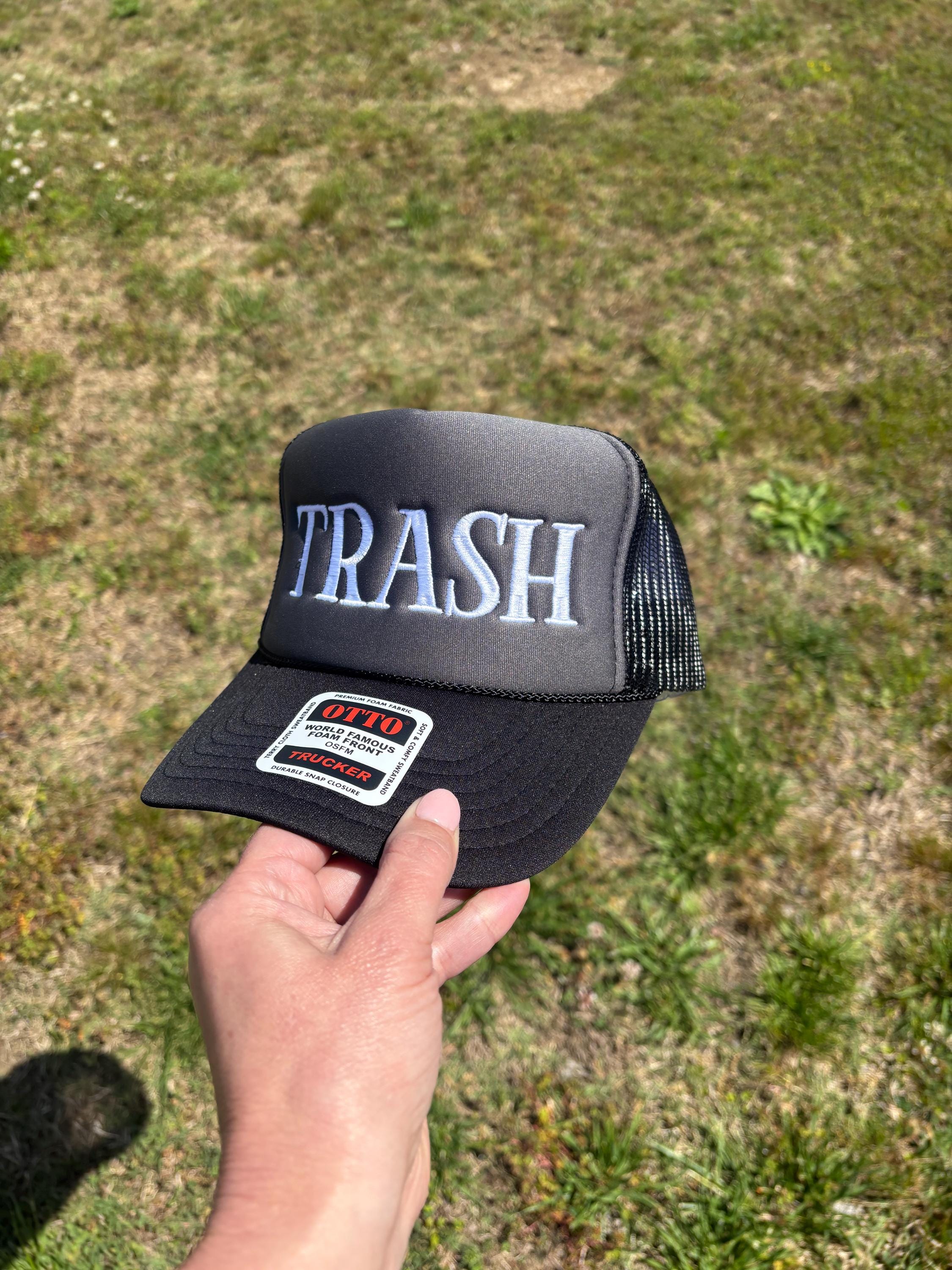 White Trash Custom Embroidered Trucker Hat: Foam Snapback - Choose Hat Style, Color