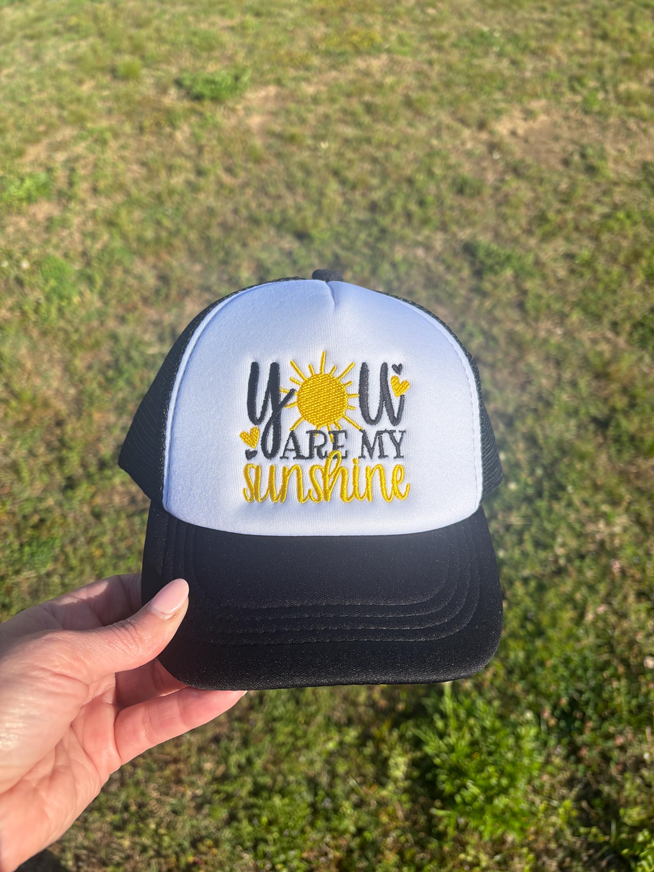 You are my Sunshine Infant / Toddler foam front Hat Ball Cap with Adjustable Snap Back Pink or Black