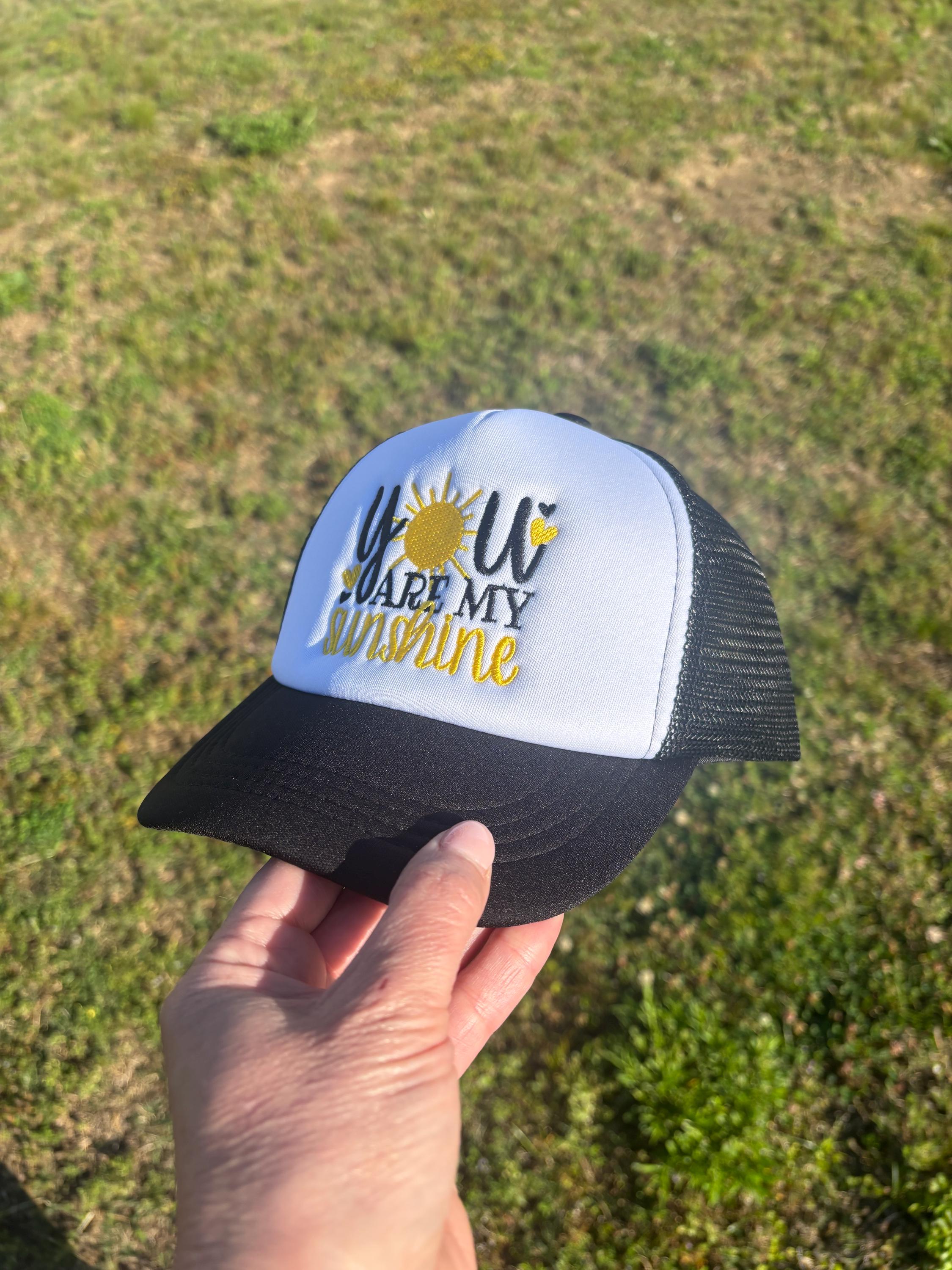 You are my Sunshine Infant / Toddler foam front Hat Ball Cap with Adjustable Snap Back Pink or Black