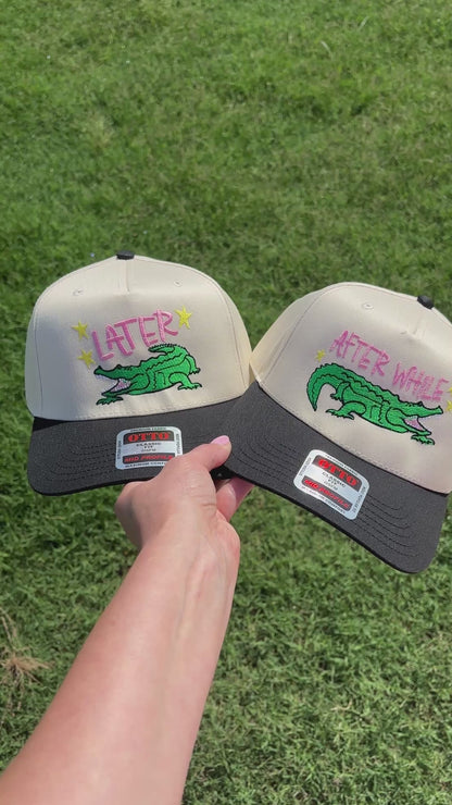 After While Crocodile | Canvas Hat with Adjustable Snap Back