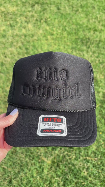 Emo Cowgirl Foam Front Trucker Hat with Adjustable Snap Back