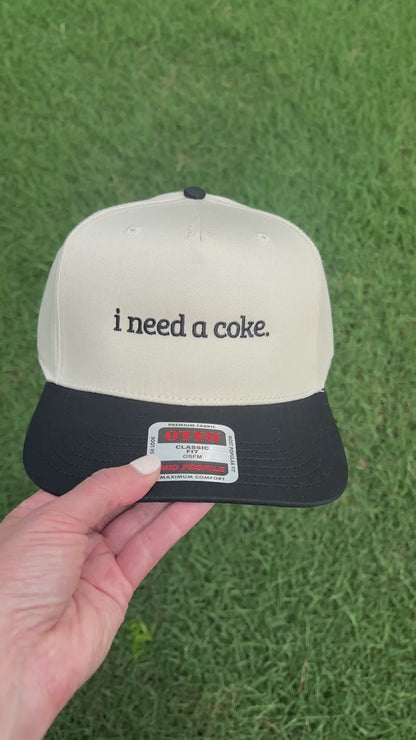 I Need a Coke Trucker Hat with Adjustable Snap Back