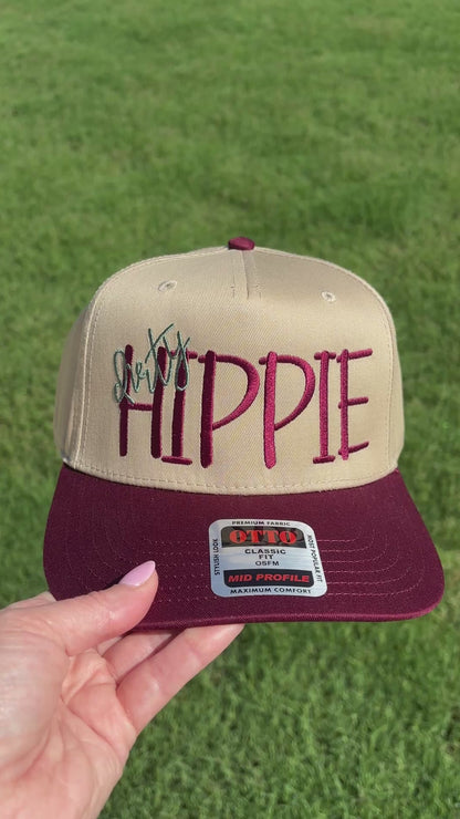Dirty Hippie Front  Trucker Hat with Adjustable Snap Back