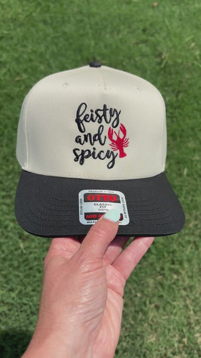 Fiesty and Spicy Ball Cap Adjustable Snap Back Crawfish Hat