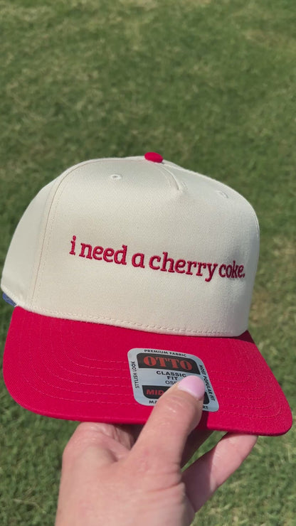 I Need a Cherry Coke Hat with Adjustable Snap Back