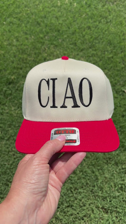 Ciao Ball Cap with Adjustable Snap Back Any Color